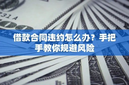 武汉借款合同违约怎么办？手把手教你规避风险